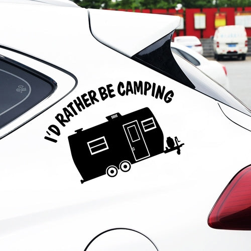 Rylybons Fuuny I'd Rather Be Camping Car Bumper